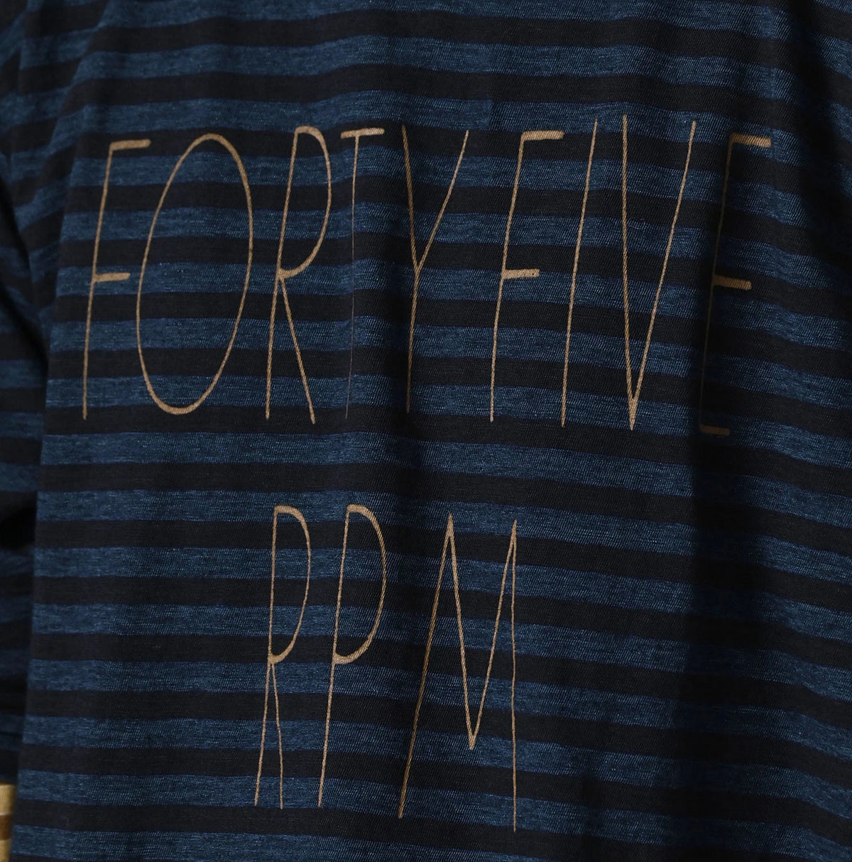 45R Indigo Stripe Umihiko Logo 908 T-shirt - Image 12