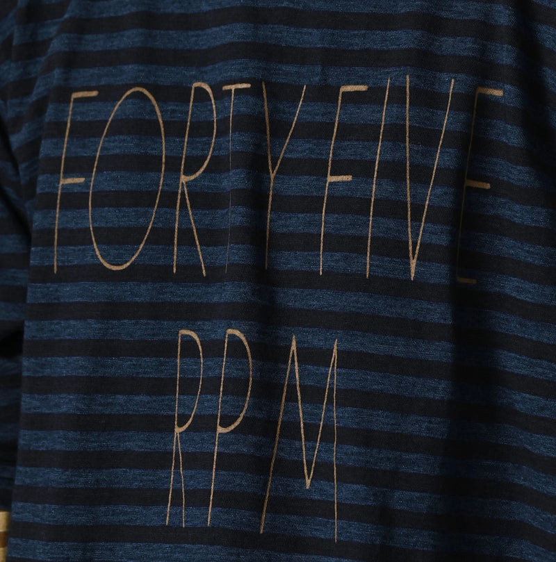 45R Indigo Stripe Umihiko Logo 908 T-shirt - Image 12