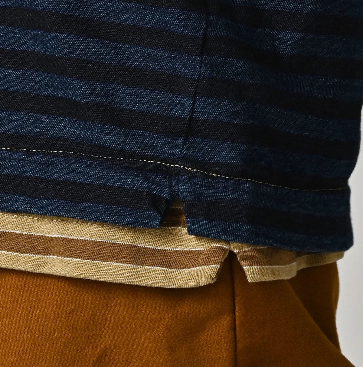 45R Indigo Stripe Umihiko Logo 908 T-shirt