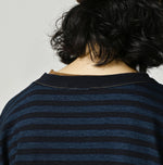 45R Indigo Stripe Umihiko Logo 908 T-shirt