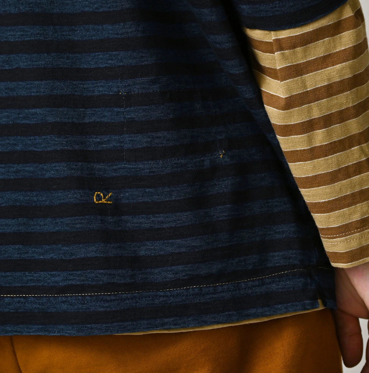45R Indigo Stripe Umihiko Logo 908 T-shirt - Image 15