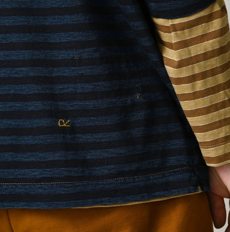 45R Indigo Stripe Umihiko Logo 908 T-shirt - Image 15