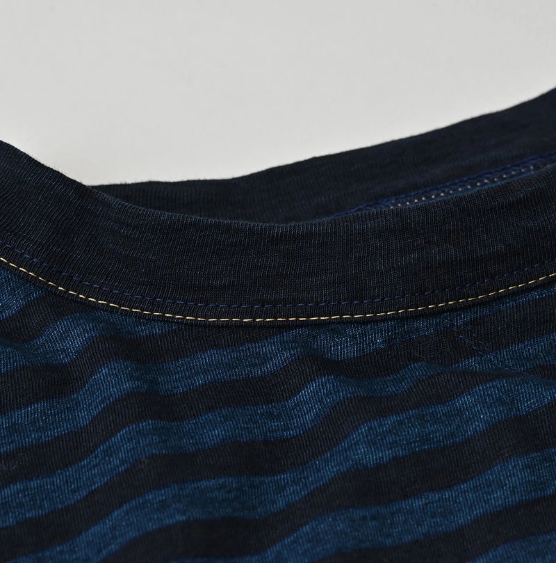 45R Indigo Stripe Umihiko Logo 908 T-shirt - Image 17