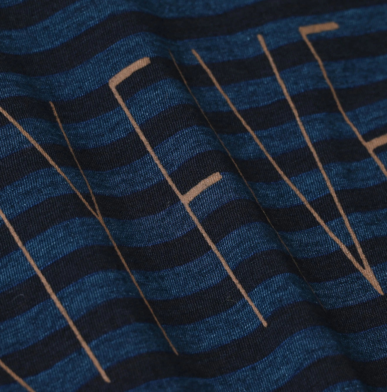 Indigo Stripe Umihiko Logo 908 T-shirt | 45R Official Online Store