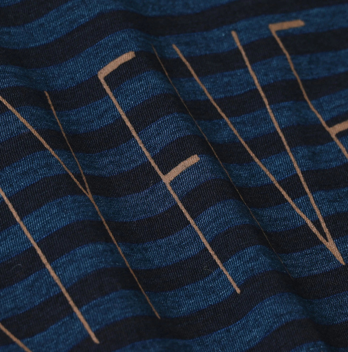 45R Indigo Stripe Umihiko Logo 908 T-shirt