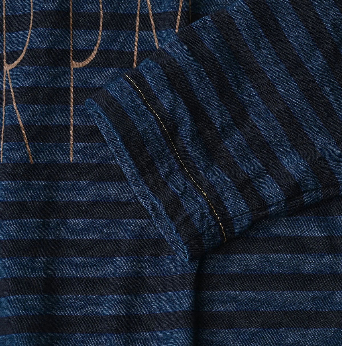 45R Indigo Stripe Umihiko Logo 908 T-shirt