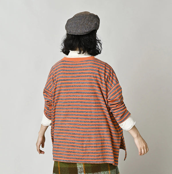 45R Stripe Big Slit Hiko Betouch Goaton T-shirt (Top-dyed)