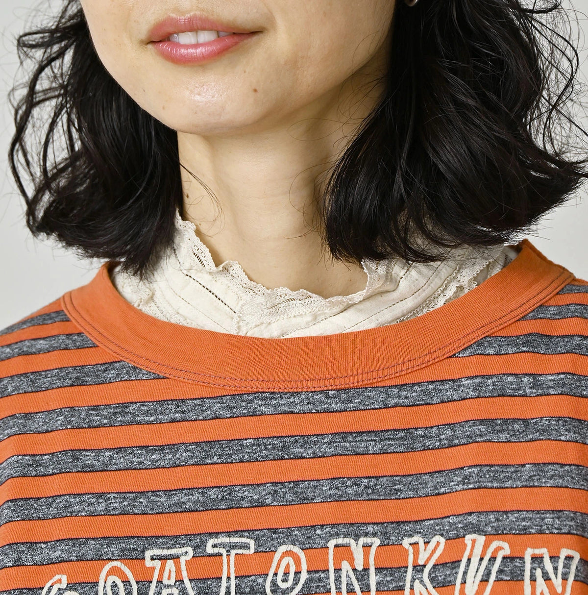 45R Stripe Big Slit Hiko Betouch Goaton T-shirt (Top-dyed) - Image 6