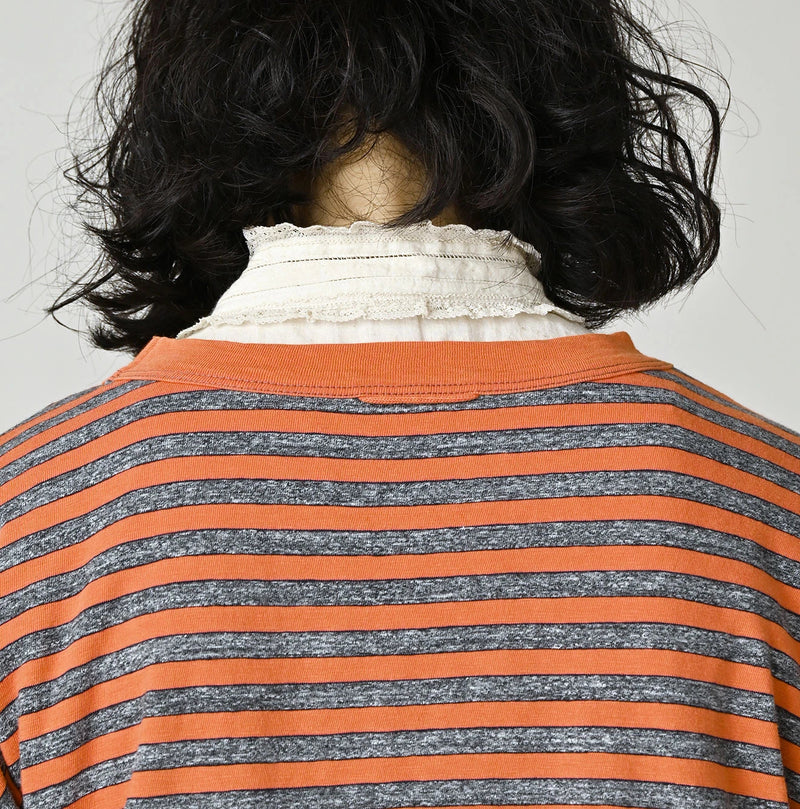45R Stripe Big Slit Hiko Betouch Goaton T-shirt (Top-dyed) - Image 9