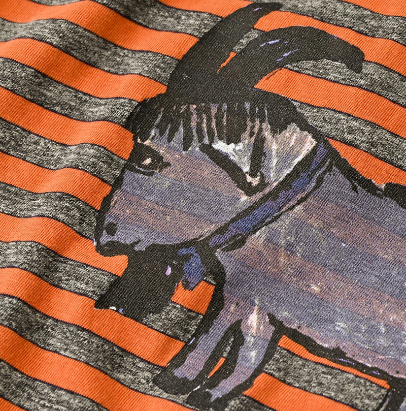 45R Stripe Big Slit Hiko Betouch Goaton T-shirt (Top-dyed) - Image 13