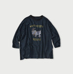 45R Indigo Stripe Big Slit Hiko Betouch Goaton T-shirt