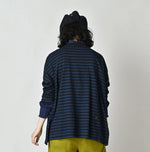 45R Indigo Stripe Big Slit Hiko Betouch Goaton T-shirt