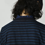 45R Indigo Stripe Big Slit Hiko Betouch Goaton T-shirt