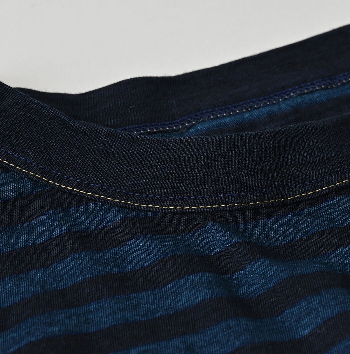 45R Indigo Stripe Big Slit Hiko Betouch Goaton T-shirt