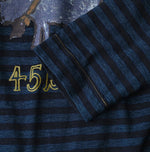 45R Indigo Stripe Big Slit Hiko Betouch Goaton T-shirt