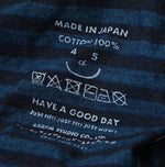 45R Indigo Stripe Big Slit Hiko Betouch Goaton T-shirt