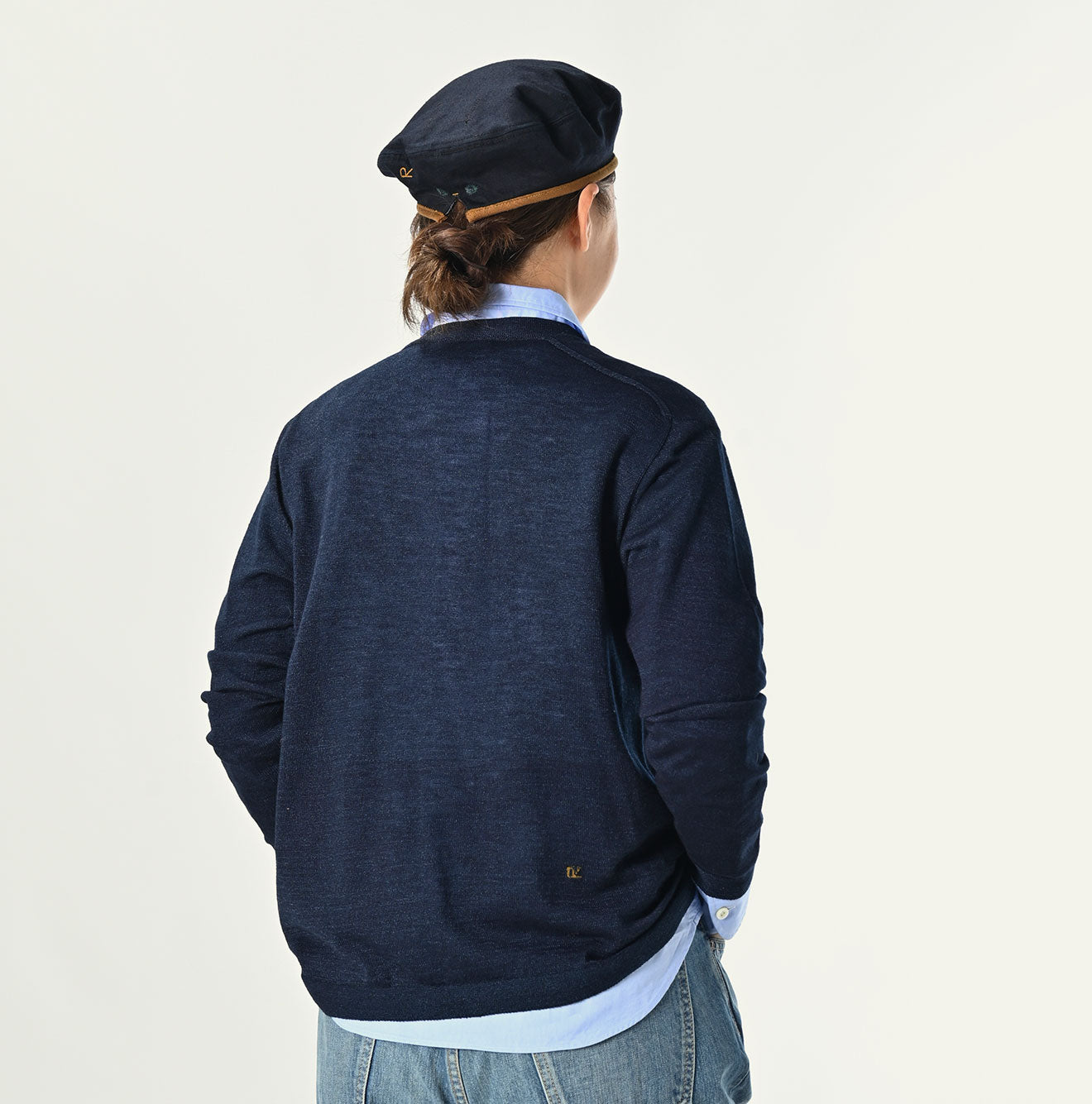 45R Indigo Super Gauze Wholegarment 908 Cardigan