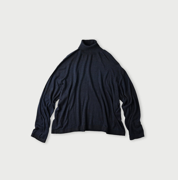 45R Indigo Super Gauze M-turtleneck
