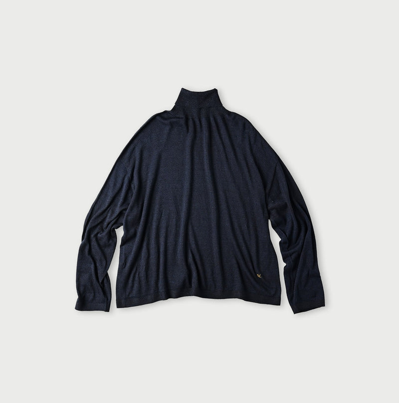 45R Indigo Super Gauze M-turtleneck