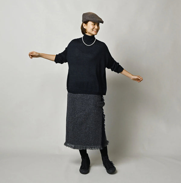 45R Indigo Super Gauze M-Hime Turtleneck