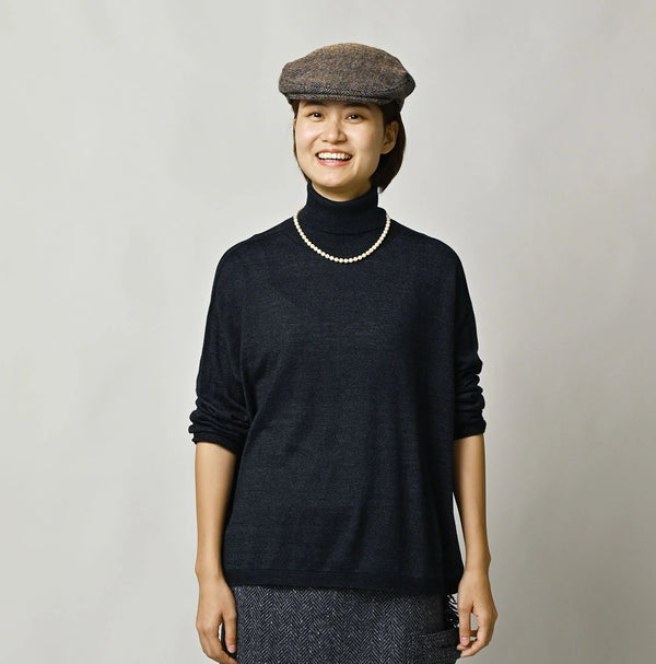 45R Indigo Super Gauze M-Hime Turtleneck
