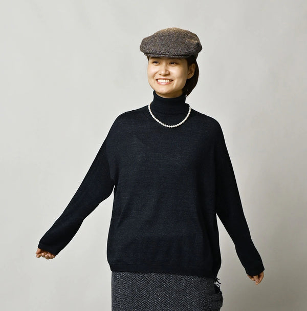 45R Indigo Super Gauze M-Hime Turtleneck