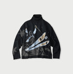 45R Indigo Supima Aspen Jacquard 908 Turtleneck