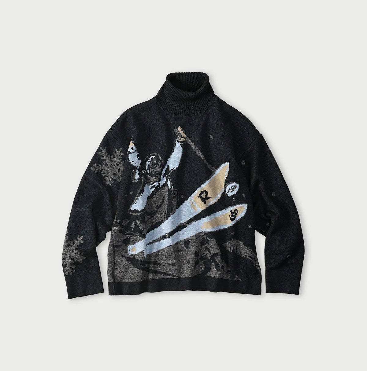 45R Indigo Supima Aspen Jacquard 908 Turtleneck - Image 1