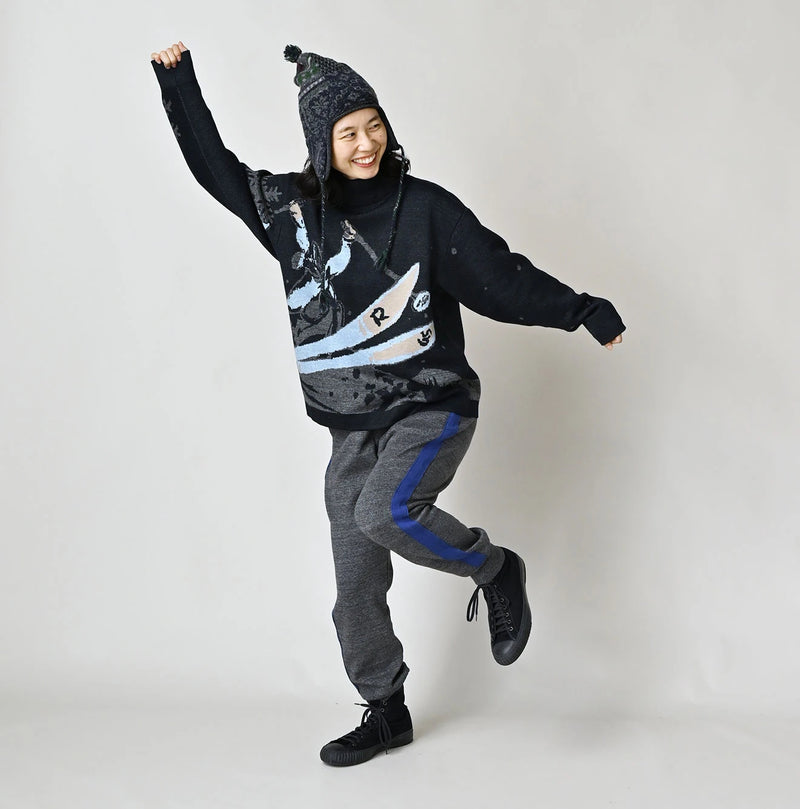 45R Indigo Supima Aspen Jacquard 908 Turtleneck - Image 2