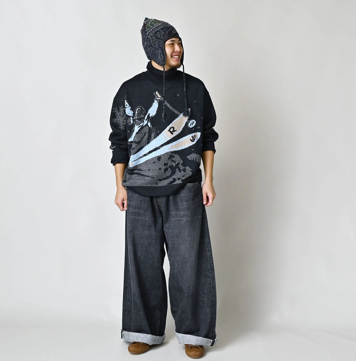 45R Indigo Supima Aspen Jacquard 908 Turtleneck - Image 3