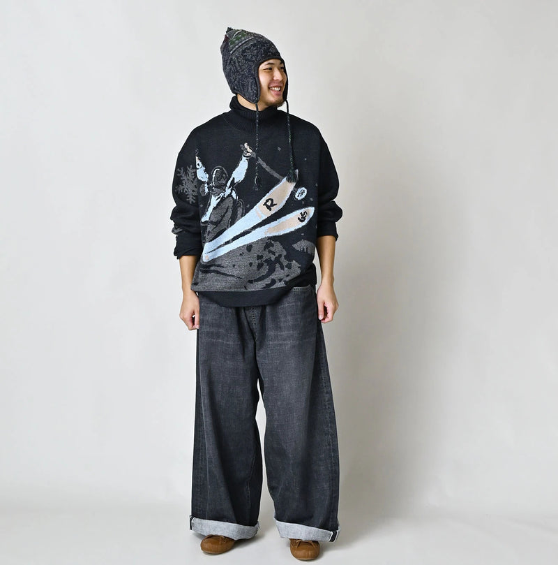 45R Indigo Supima Aspen Jacquard 908 Turtleneck - Image 3