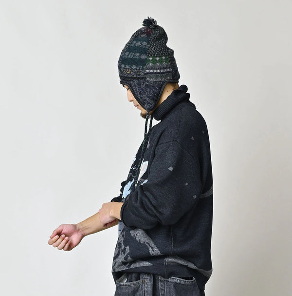 45R Indigo Supima Aspen Jacquard 908 Turtleneck