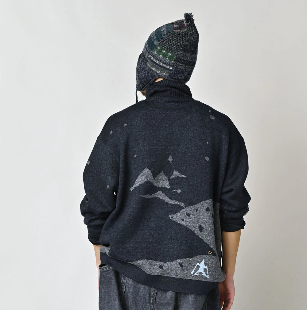45R Indigo Supima Aspen Jacquard 908 Turtleneck