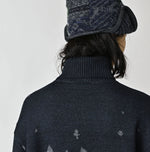 45R Indigo Supima Aspen Jacquard 908 Turtleneck