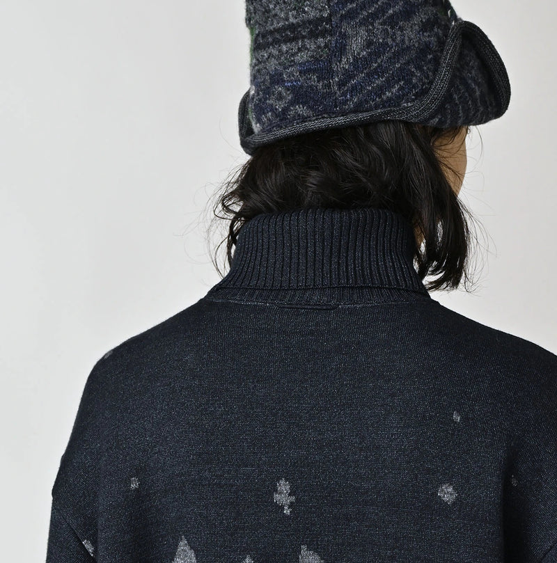 45R Indigo Supima Aspen Jacquard 908 Turtleneck - Image 13