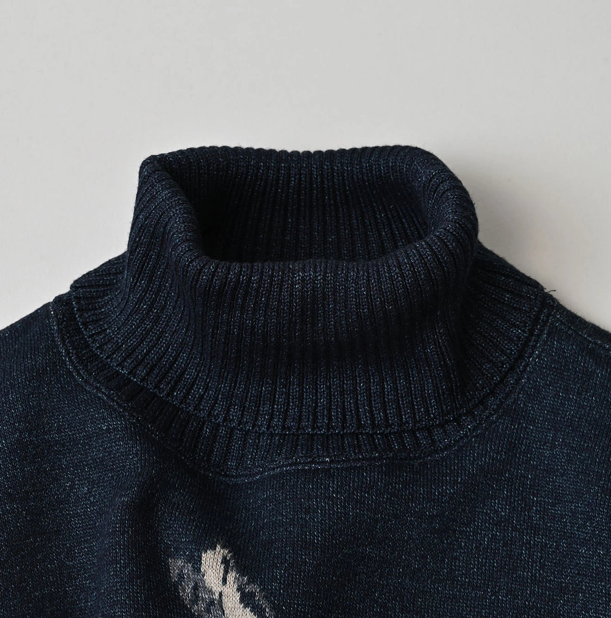 45R Indigo Supima Aspen Jacquard 908 Turtleneck