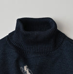 45R Indigo Supima Aspen Jacquard 908 Turtleneck