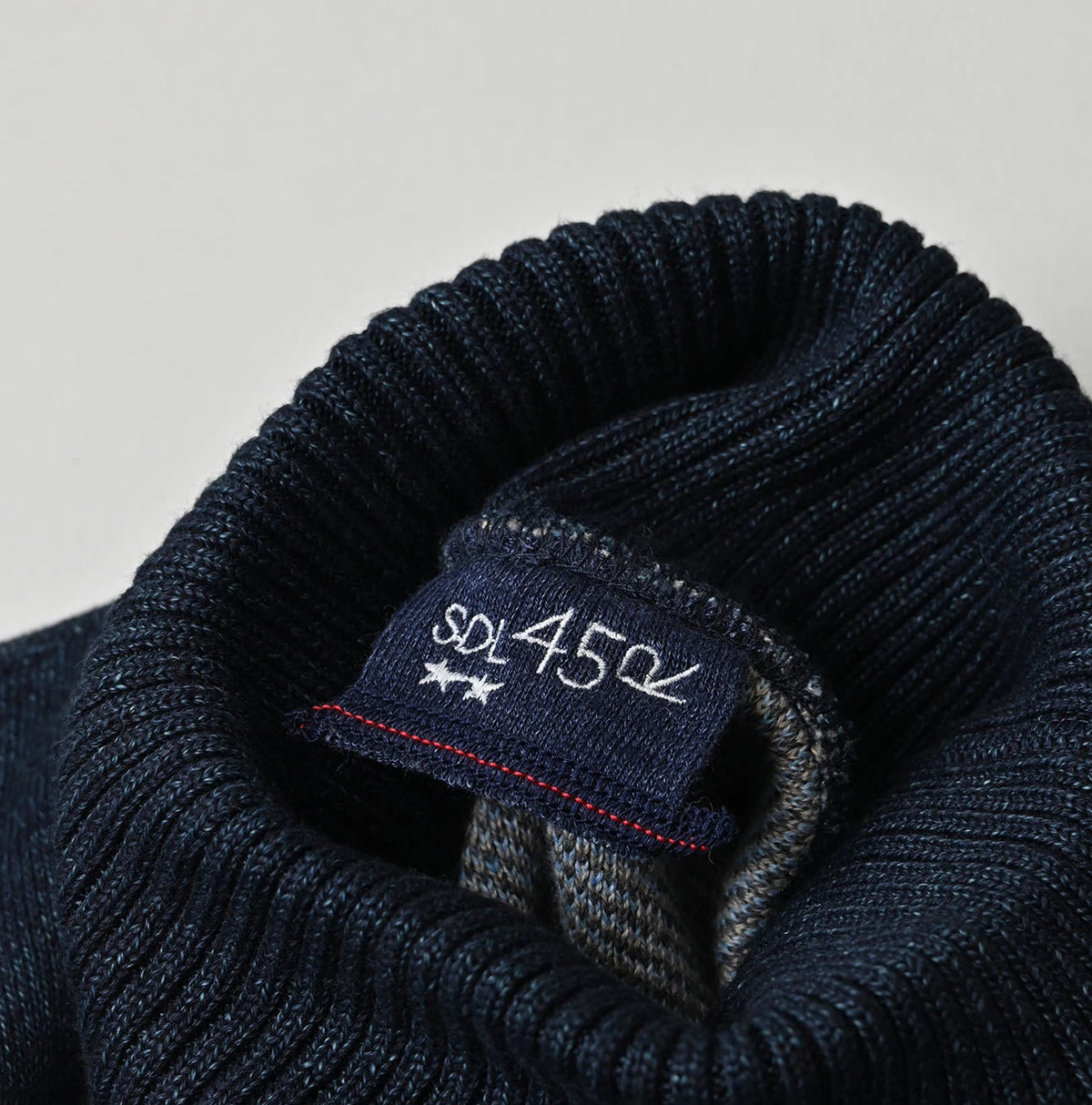 45R Indigo Supima Aspen Jacquard 908 Turtleneck