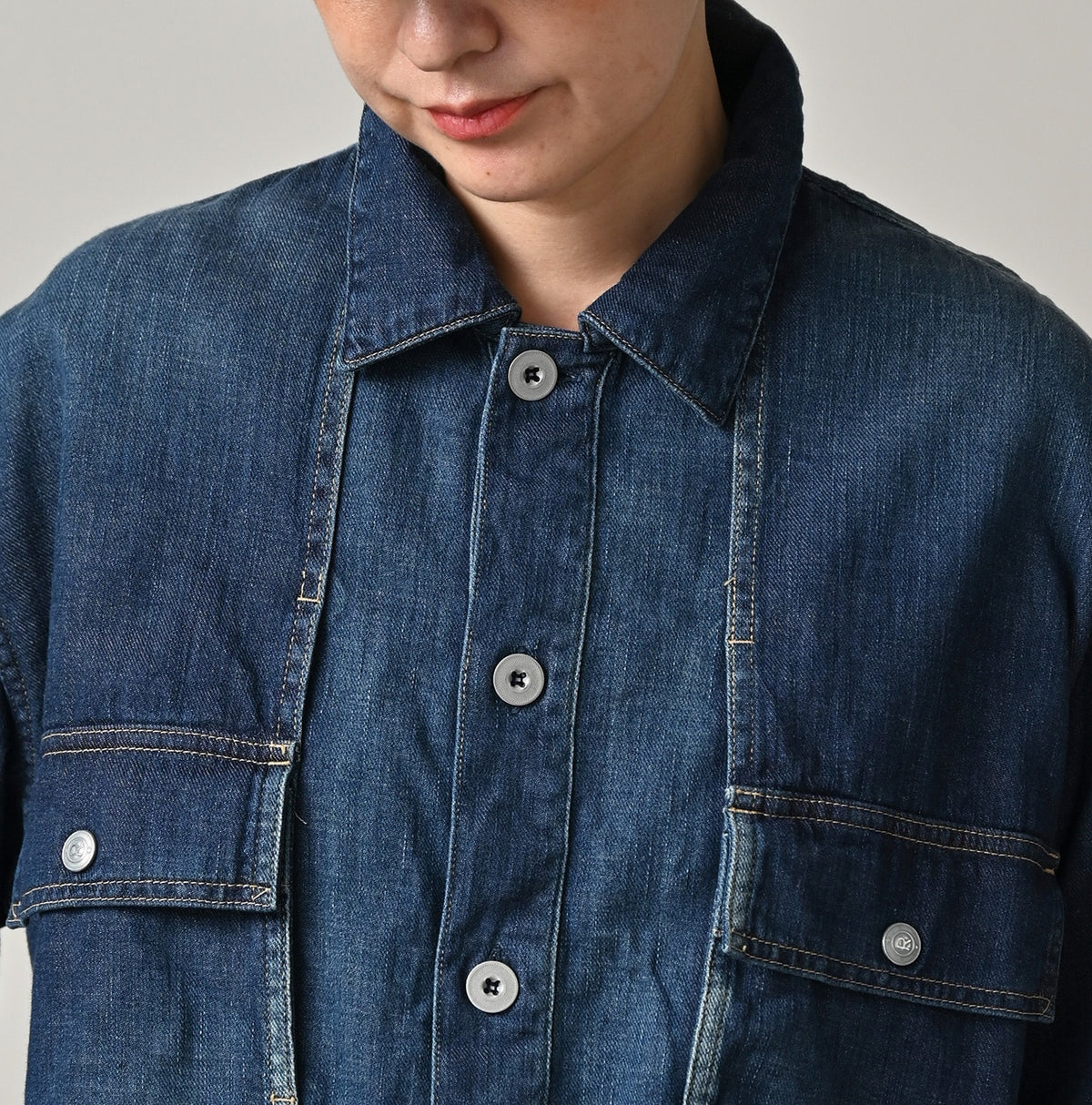 45R 45 Petit Denim Bush Shirt Distressed