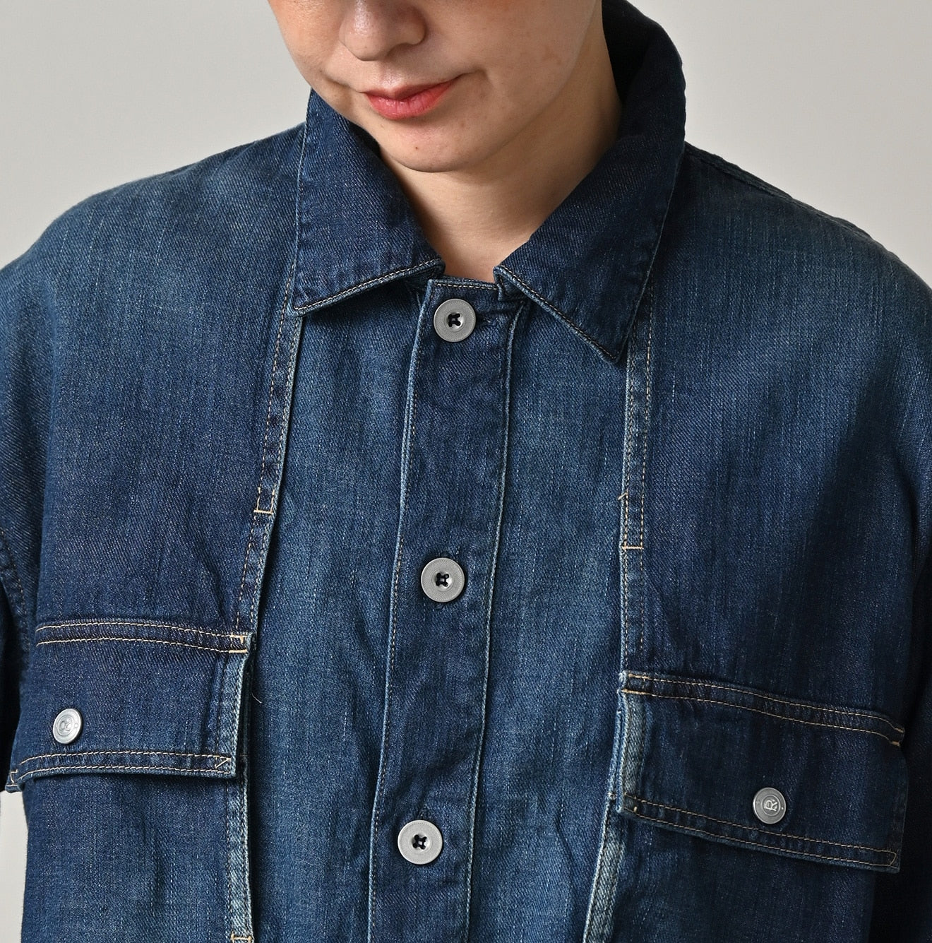 45R 45 Petit Denim Bush Shirt Distressed - Image 12