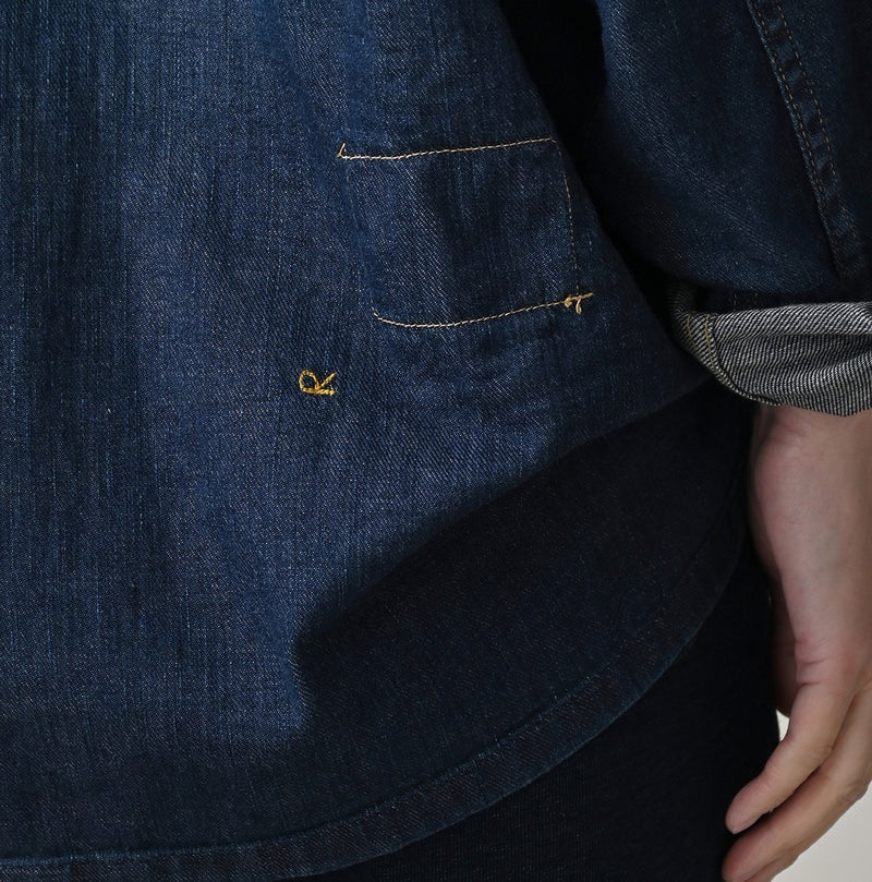 45R 45 Petit Denim Bush Shirt Distressed - Image 15