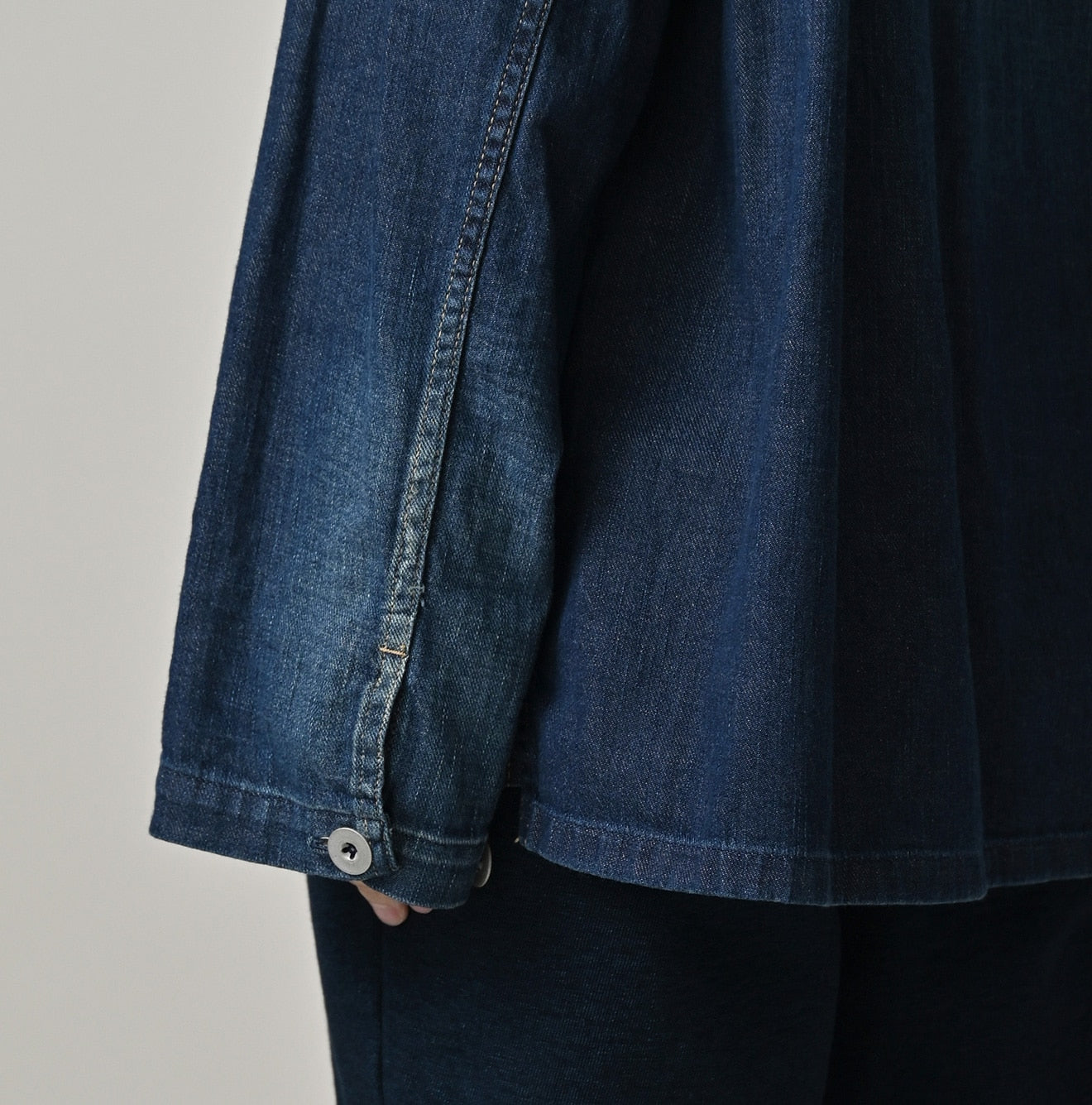 45R 45 Petit Denim Bush Shirt Distressed - Image 16