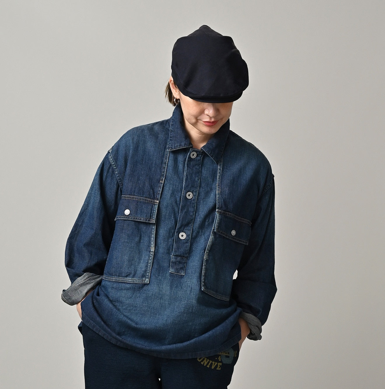 45R 45 Petit Denim Bush Shirt Distressed - Image 8