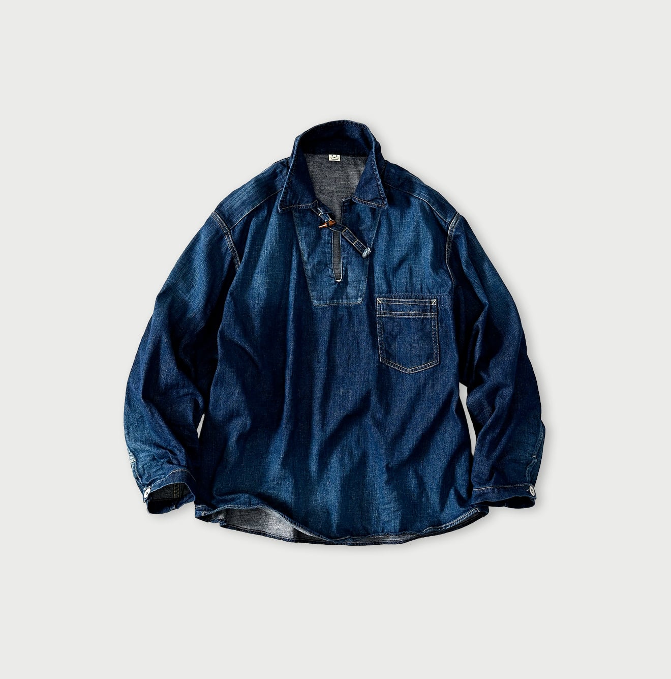 45R 45 Petit Denim Duffer Shirt Distressed - Image 2