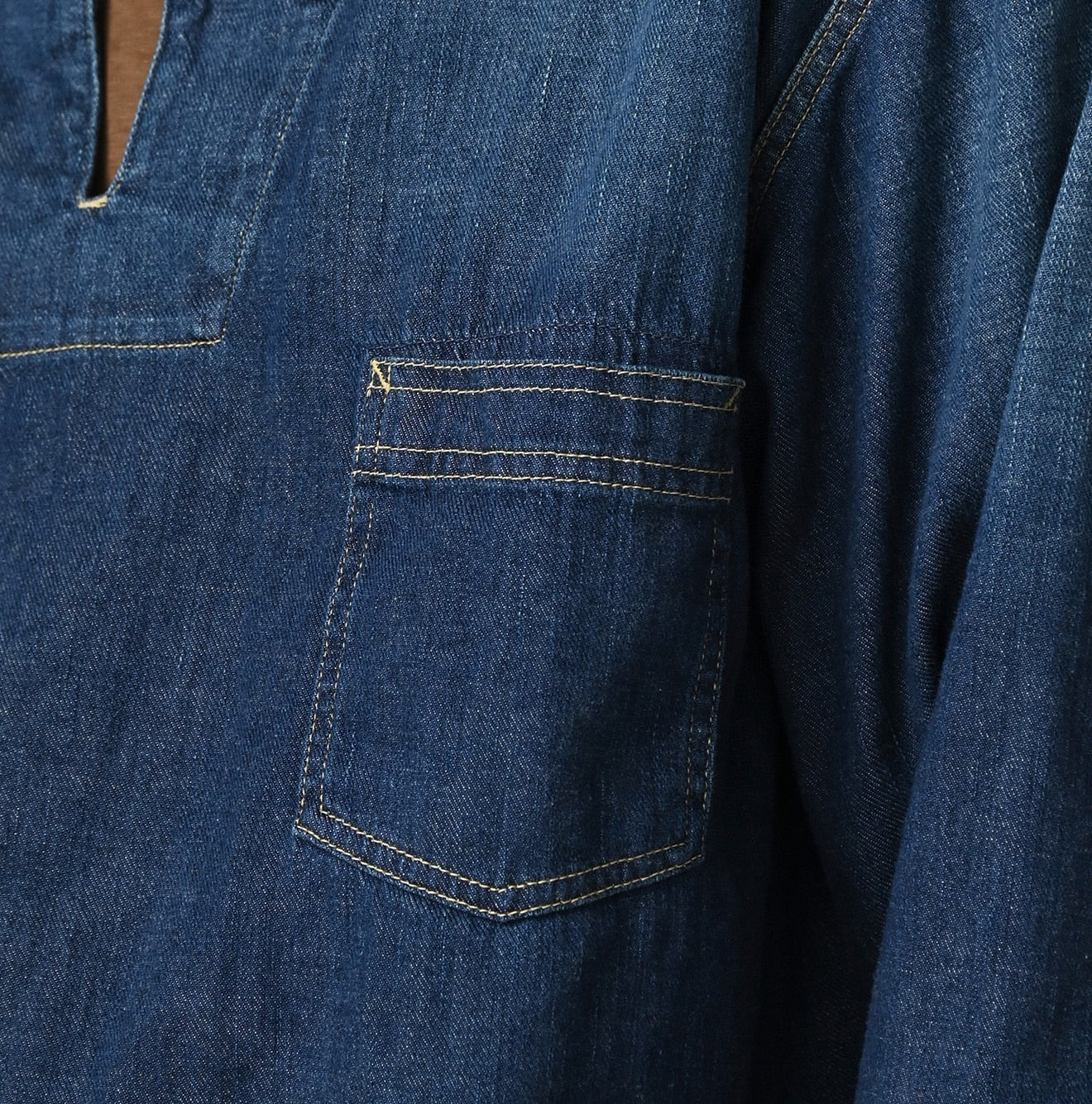 45R 45 Petit Denim Duffer Shirt Distressed - Image 12