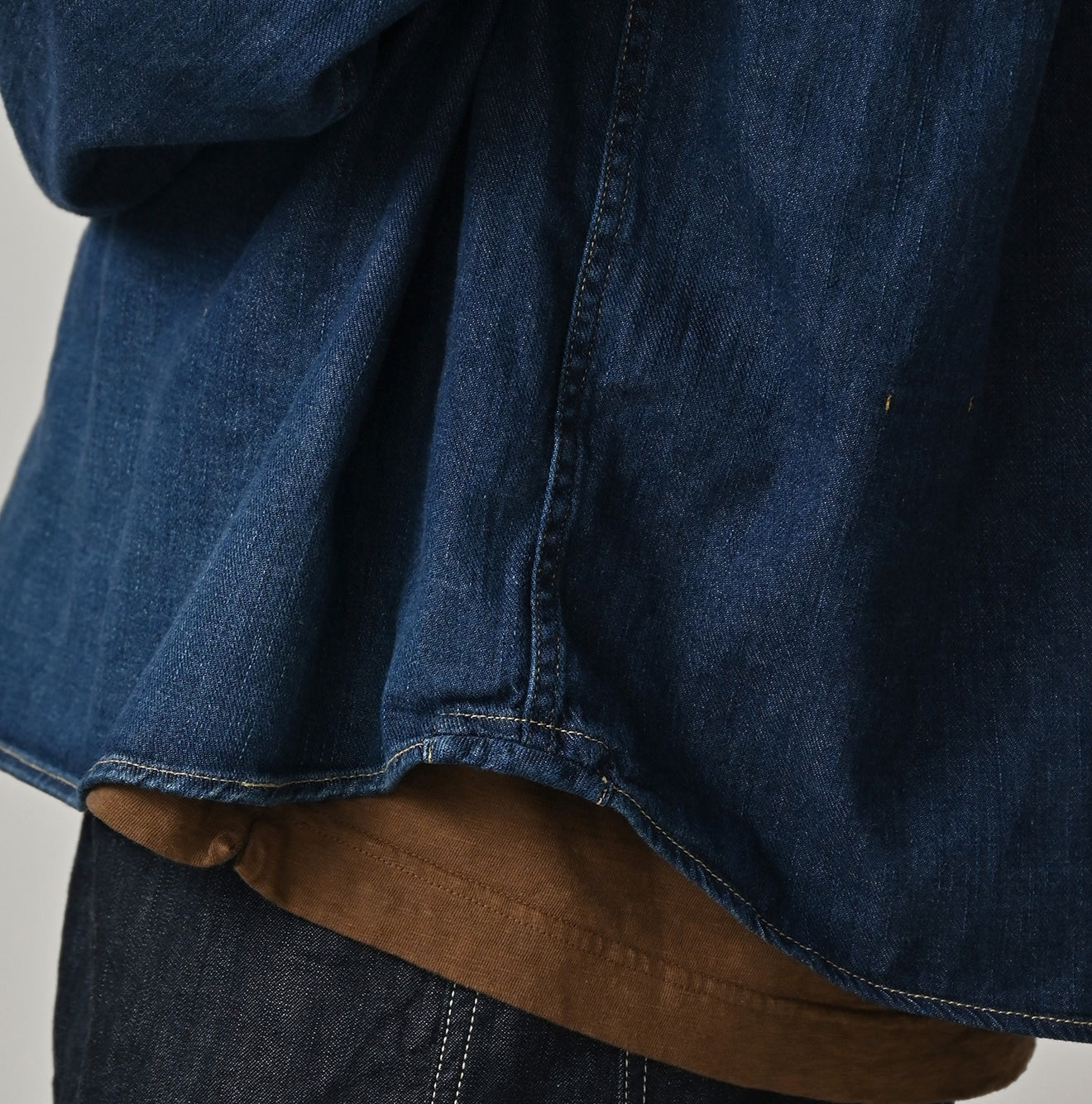 45R 45 Petit Denim Duffer Shirt Distressed