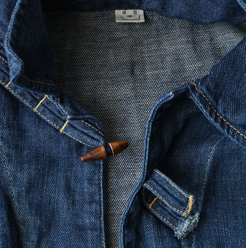 45R 45 Petit Denim Duffer Shirt Distressed - Image 19