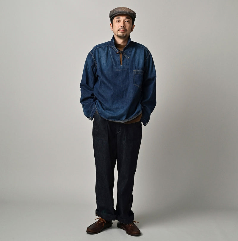 45R 45 Petit Denim Duffer Shirt Distressed - Image 4