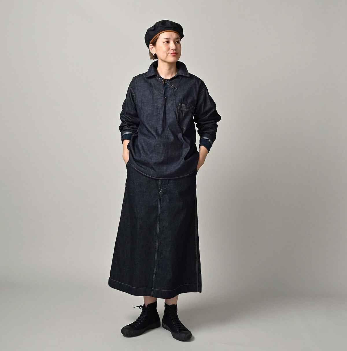 45R 45 Petit Denim Duffer Shirt