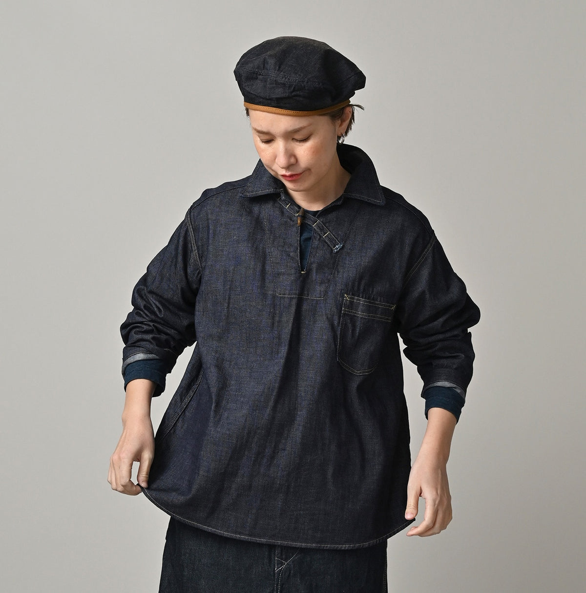 45R 45 Petit Denim Duffer Shirt